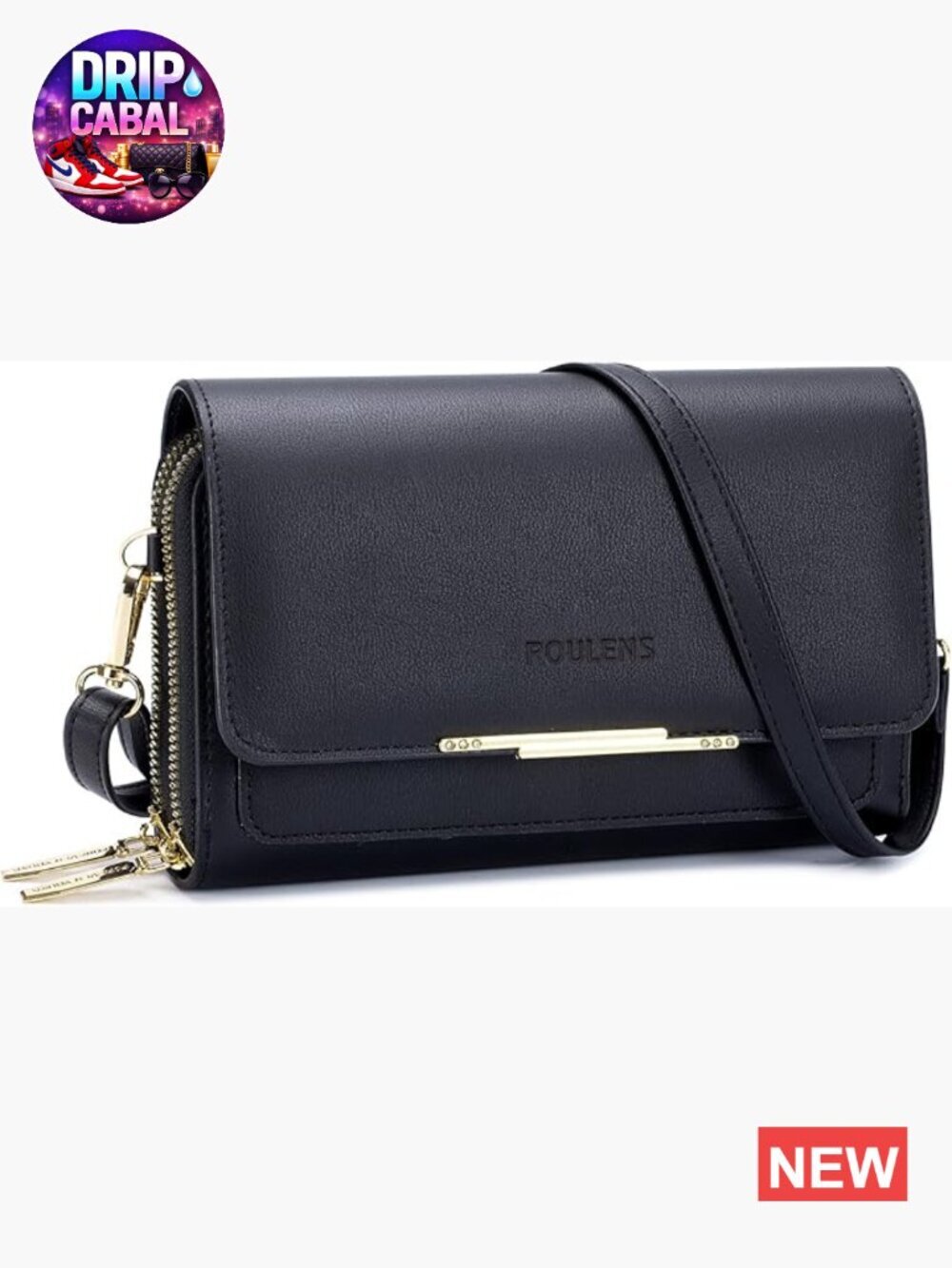 Faux Leather Small Crossbody Bag with Credit Card Slots